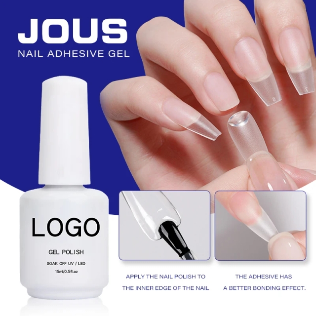 Wholesale Private Label Nail Adhesive Gel Strong Bonding Nail Tip Glue UV LED Curing Press on Nail Adhesive for Beauty Salons