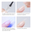 Plant-Based Nail Glue Replacement for Full Cover Tips Long Lasting &Easy Apply Crystal Clear Nail Adhesive Gel with LED Cure 60s