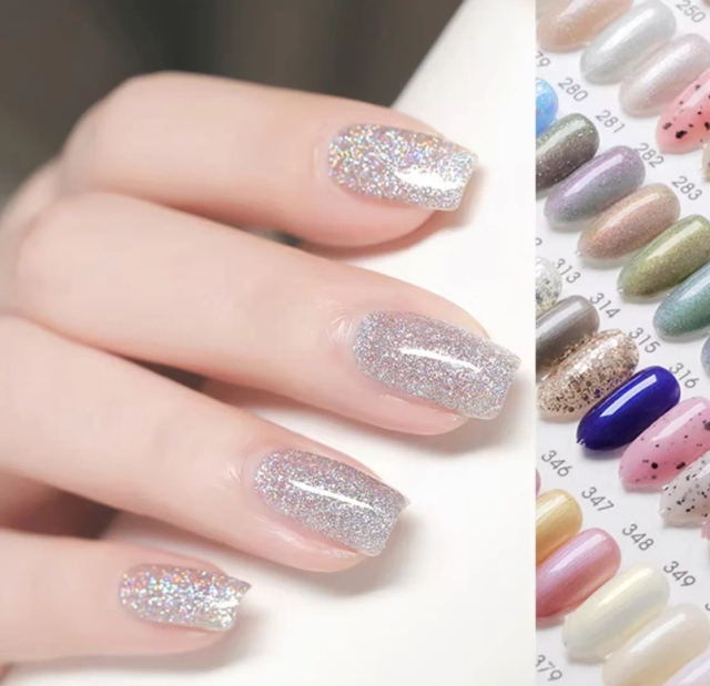 JOUS Dual-Flash Effect Nail Art Gel Dazzling Diamond-like Light with Flash Chip-Resistant up to 30 Day for DIY &Professional Use