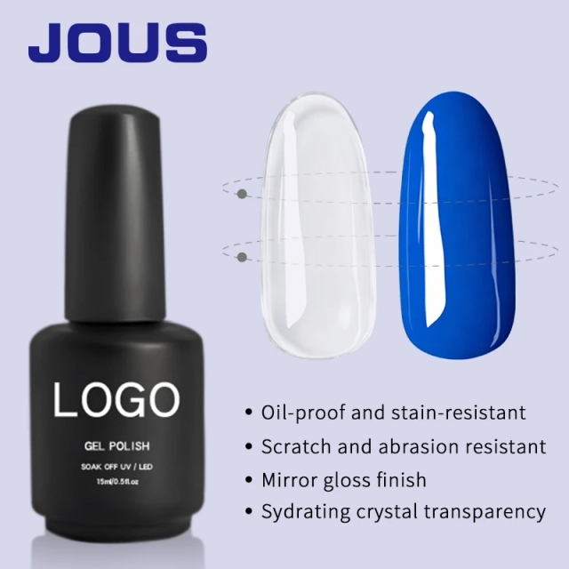 Custom Logo Base Coat Top Coat 15ML Base and Top Coat Resin Gel Polish Ultra Gloss UV LED Soak off Nail Polish Kit