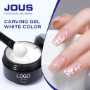 JOUS 60s White Carving Gel for 3D Floral Nail Art & DIY Craft Modeling with Flexible Non-Sticky & High-Bounce Solid Texture