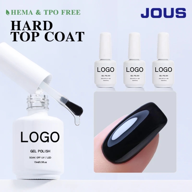 JOUS High Shine 15ml 1kg Long Lasting No Wipe Top Coat Nail Polish Uv Gel Hema Free Wholesale Bulk Super Top Coat Gel Polish