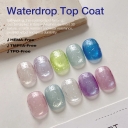 3D Water Drop Top Coat Effect 2 Pack Gel Polish Set Box TPO/Hema/TMPTA Free Customizable No Wipe Top Water Drops Gel Nail Polish