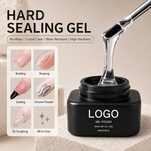 Multifunctional High Hardness Top Coat Gel 1kg 15ml No Wipe Super Shiny Top Coat Nail Polish Uv Gel No Label Uv Cured Gel Polish