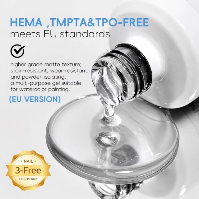 Velvet Matte Top Coat HEMA Free TPO Free No Wipe Matte Gel for Watercolor Painting Stain Resistant Gel Nail Polish Private Label