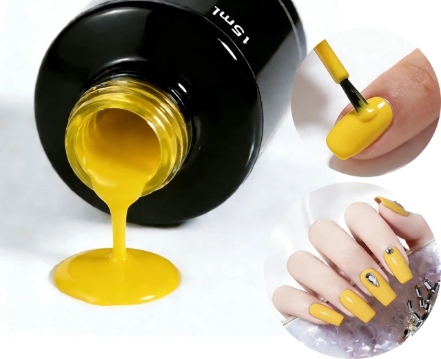 JOUS Vibrant High Pigmentation Yellow 6000+ Solid Color Gel for Long Lasting Manicure &Pedicure with Opaque Coverage Salon Grade