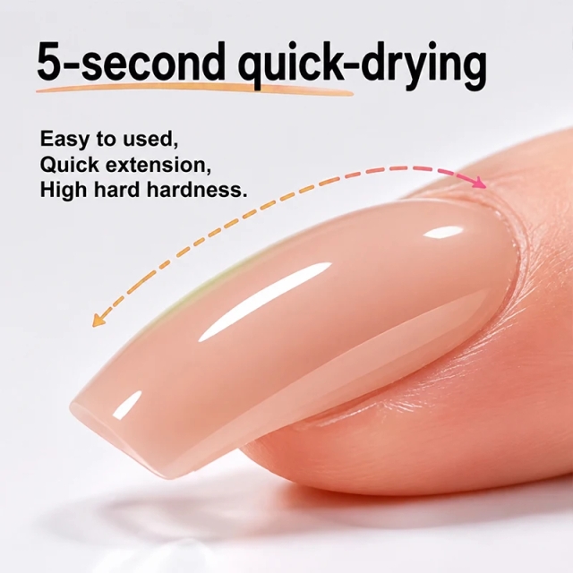 15ml 50g Builder UV Nail Gel Long-Lasting Soak-Off for Beginners Home DIY Manicure in Glass Jar (JJL9097-Warm Nude Pink)