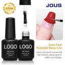 No Wipe High Shine Transparent Zero-feel Gel Peel off Base Coat Para Unas HEMA/TPO/TMPTA Free Peelable Base Coat Nail Polish