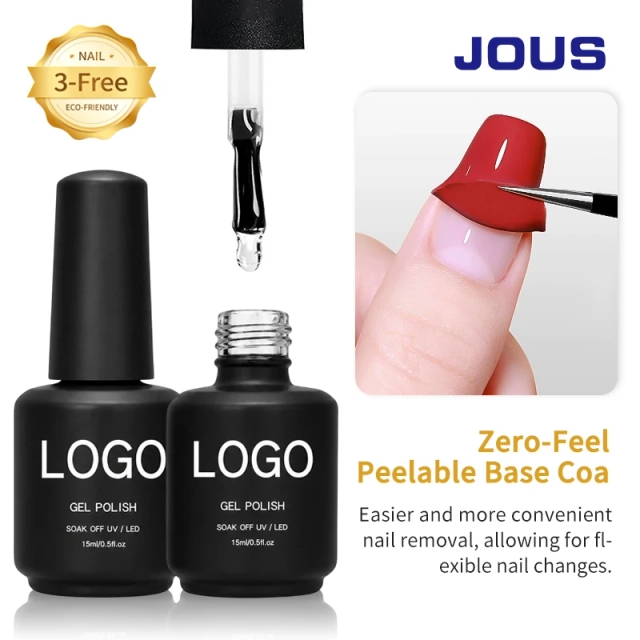 No Wipe High Shine Transparent Zero-feel Gel Peel off Base Coat Para Unas HEMA/TPO/TMPTA Free Peelable Base Coat Nail Polish