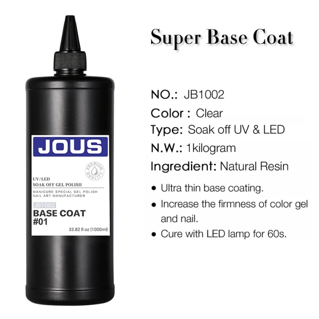 JOUS Bulk KG Large Volume Packaging Super Base Coat Gel Breathable Color-isolating for Nail Art Manicure Salons