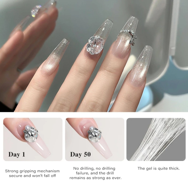 1kg Wholesale Private Label Rhinestone Gel Strong Adhesion Nail Glue Gel Thick Maltose Jewelry Adhesive for Professional Salons