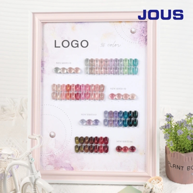 JOUS Pink Shimmer Glitter Cateye Gel Polish Set 2026 Regular Nail Polish Set cat Eye Uv Gel Gel Nail Polish Set Wholesale 15ml