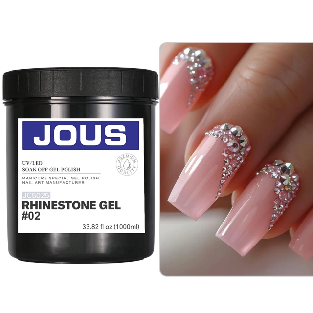 JOUS Multi Purpose Nail Art Glue for Flat Back Rhinestones & Nail Decor Easy Apply No Residue Professional Manicure Adhesive