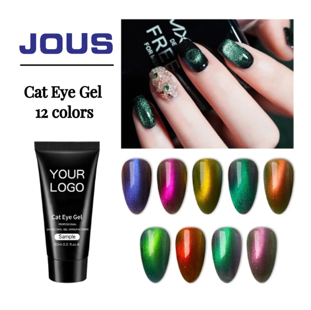 JOUS 9D Jade Cat Eye Gel Polish for Nail Art with Translucent Glass Crystal Effect & Holographic Shine Versatile Nail Design Gel
