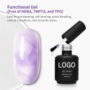 Private Label TPO HEMA-Free Self-Leveling Fast Curing Quick Blooming Gel Nail Polish Low Odor Non-Irritating Blooming Gel As