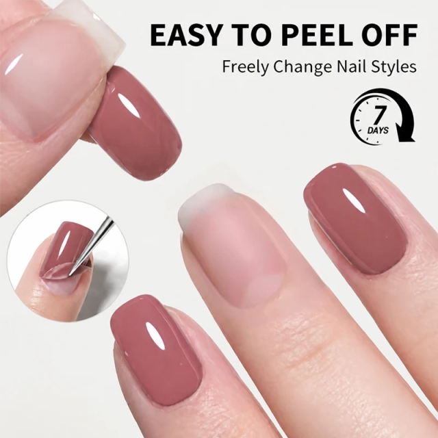 Peelable Base Coat 15ML Clear Non-Toxic Nail Polish 2 Wooden Sticks Easy Removal Gel DIY Manicure Home Salon UV Required