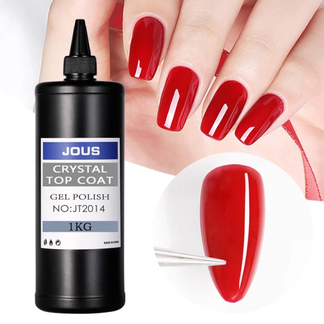 Crystal Plating Top Coat Gel No Wipe & High Gloss with Water Oil Stain & Scratch Resistance for Non-Yellowing & Crack-Proof Nail