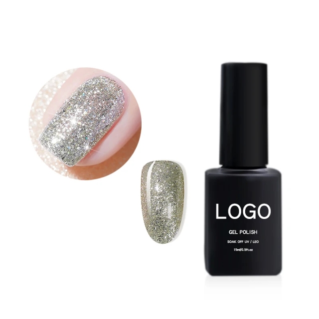 JOUS OEM/ODM Sparkling Diamond Glitter Gel for Nails with Dual Light Effects Natural Light Sparkle and Flash Light Reflection
