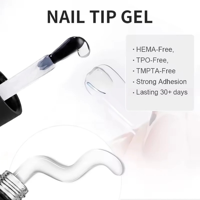 High Transparency Natural Resin Strong Long-lasting Nail Tip Gel for Press on Nail 3d Press on Nails Handmade Wholesale Hard Gel
