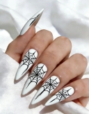 Black No-Wipe Gel for Nail Art with Strong &Elastic Formula Effortless Line Drawing Web Design &Mirror Chrome Powder Application