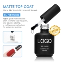 Private Label JOUS Gel Matte Top Coat Non-Toxic Chip Resistant 15ml Transparent Matte Finish Soak & No Wipe Nail Art Salon DIY