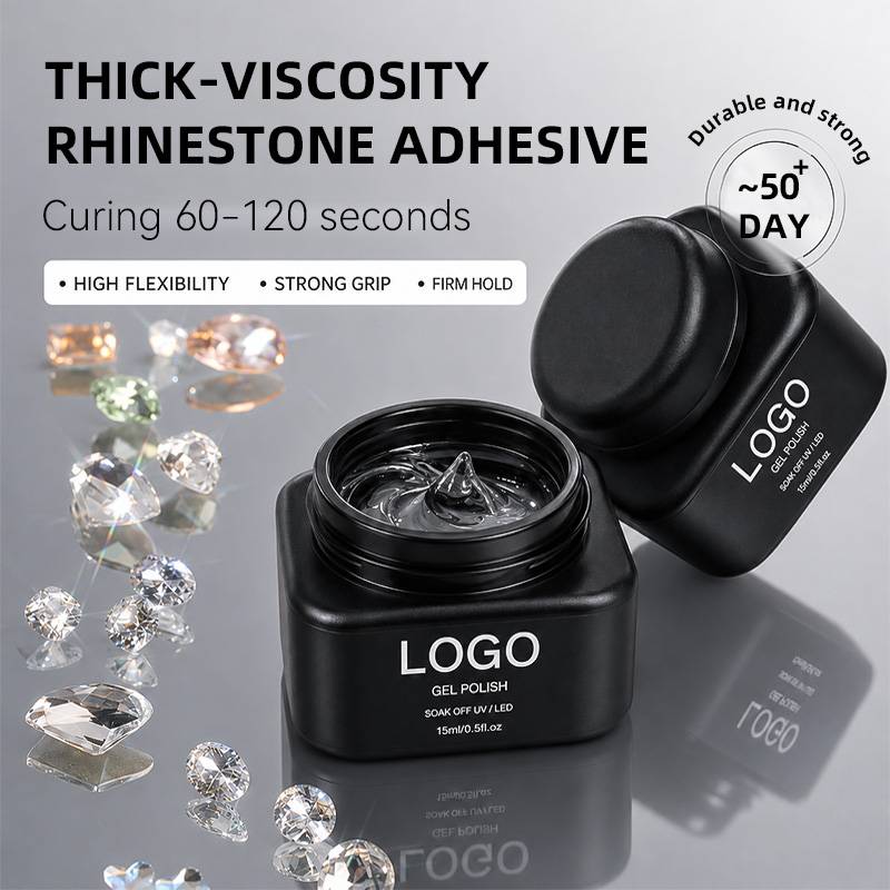 High Transparency Strong Adhesion Non Wipe Rhinestone Gel Long Lasting No Yellowing Nail Gem Rhinestone diamond Glue for Nails