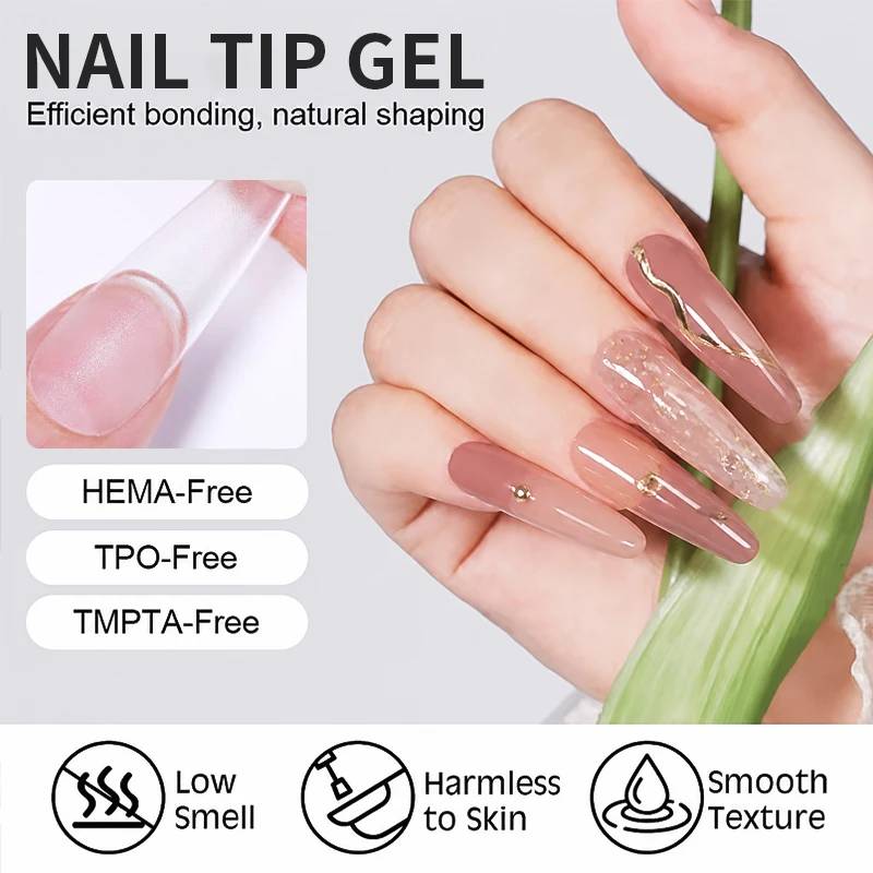 HEMA/TPO/TMPTA Free Strong Nail Glue for Press on Nails Private Label Quick Dry Long-Lasting Full Cover Nail Tips Soft Gel