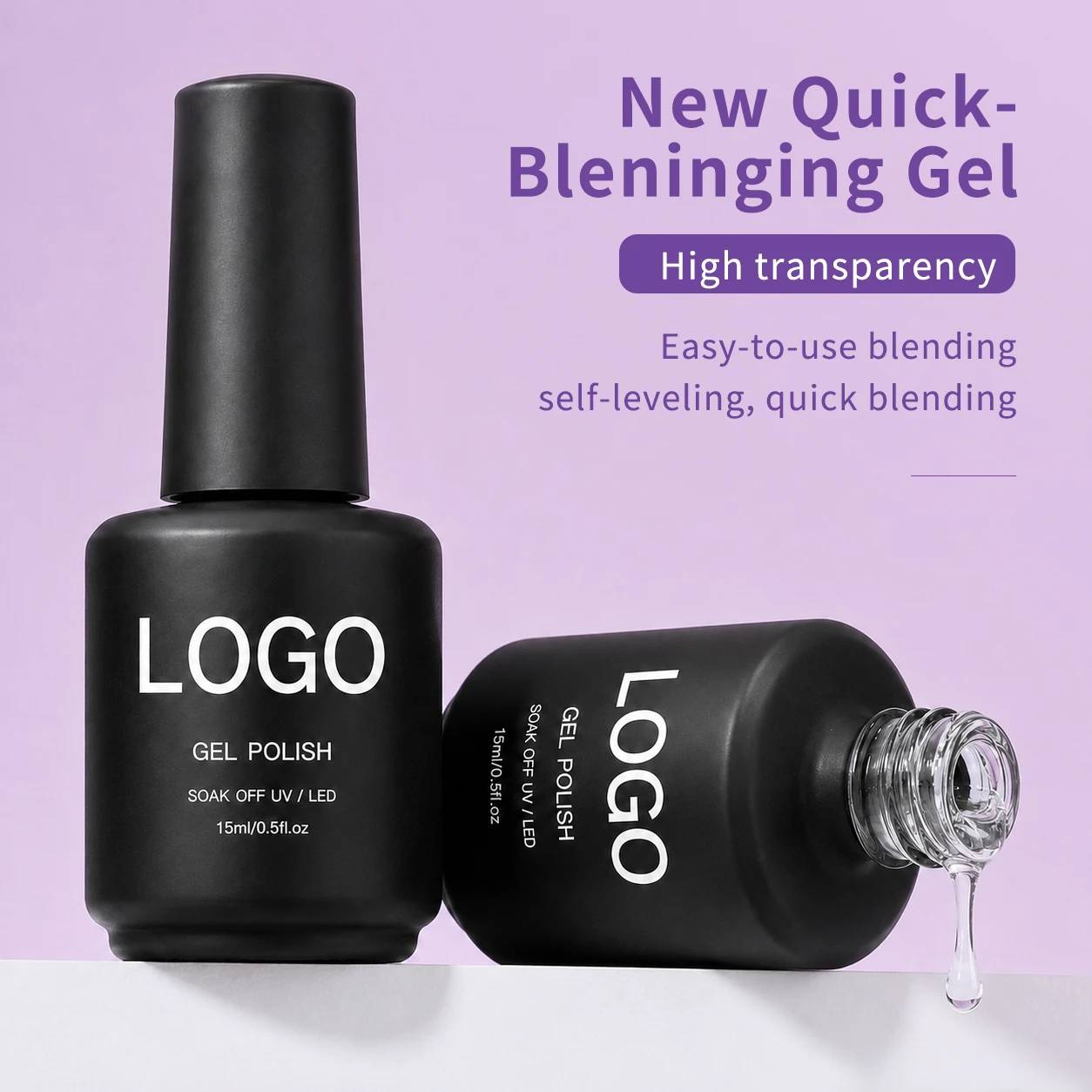 High Transparency Blending Gel Nail Art Blooming Effect Quick Blending Soak Off UV LED Cured 15ml Wholesale Salon Supplies