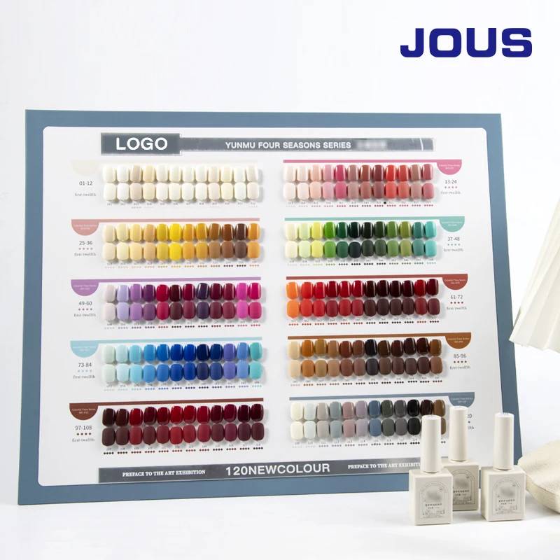 JOUS 120 Colors Gel Nail Polish Uv Varnish Nails Gels Kit Neon Resin Uv Glitter Gel Customizable Colorful Odorless Nail Polish