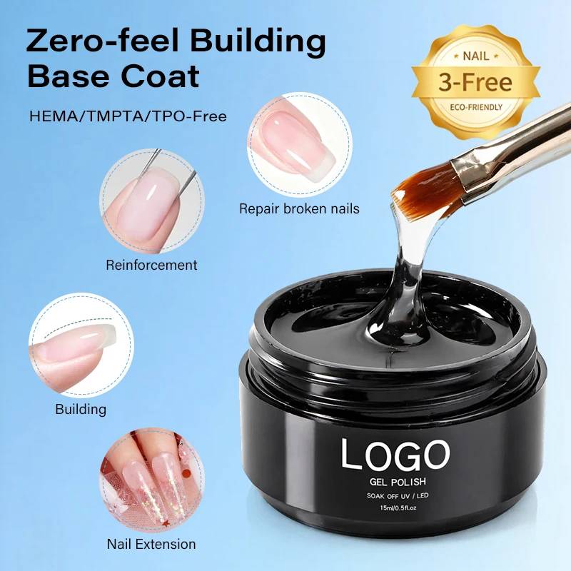 HEMA Free Building Base Gel TPO Free Jar Version Apex Building Self Leveling 5-in-1 BIAB for Weak Nails Private Label Wholesale