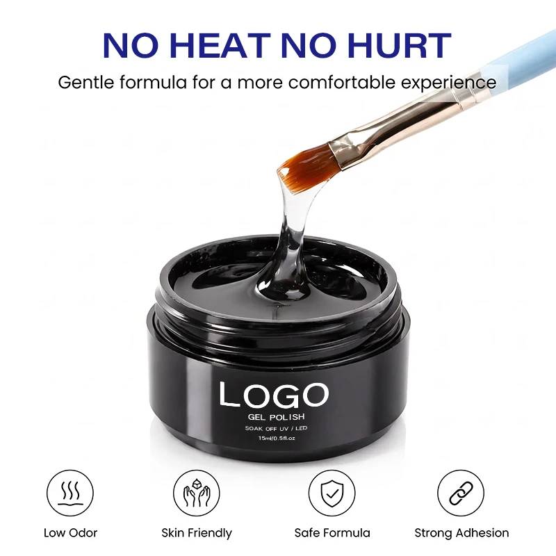 5-second Quick-drying Zero-pain Non-Toxic Eco-Friendly clear Nail Extension Gel Set TPO TMPTA Hema Free  Para Unas