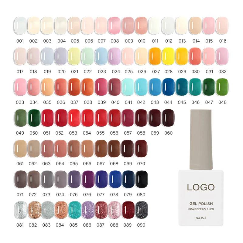 JOUS Custom Bottle Gel Nail Polish Set 15ml Long Lasting Varnish Private Label Nail Vegan Soak Off UV Gel Nail Polish Kit