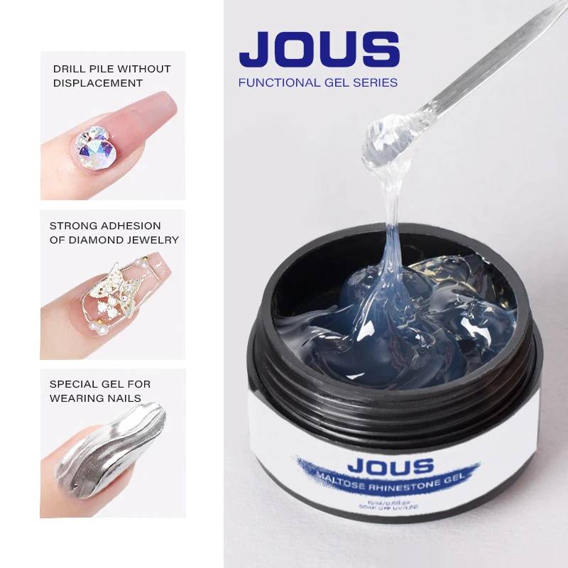 1kg Wholesale Private Label Rhinestone Gel Strong Adhesion Nail Glue Gel Thick Maltose Jewelry Adhesive for Professional Salons