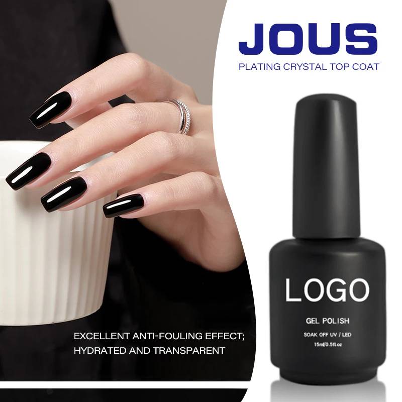 Custom logo 15ml Hema Tpo Free clear Super Shiny Top Coat No Wipe Top Coat Nail Polish Uv Gel Easy Soak Off Gel Polish Bulk
