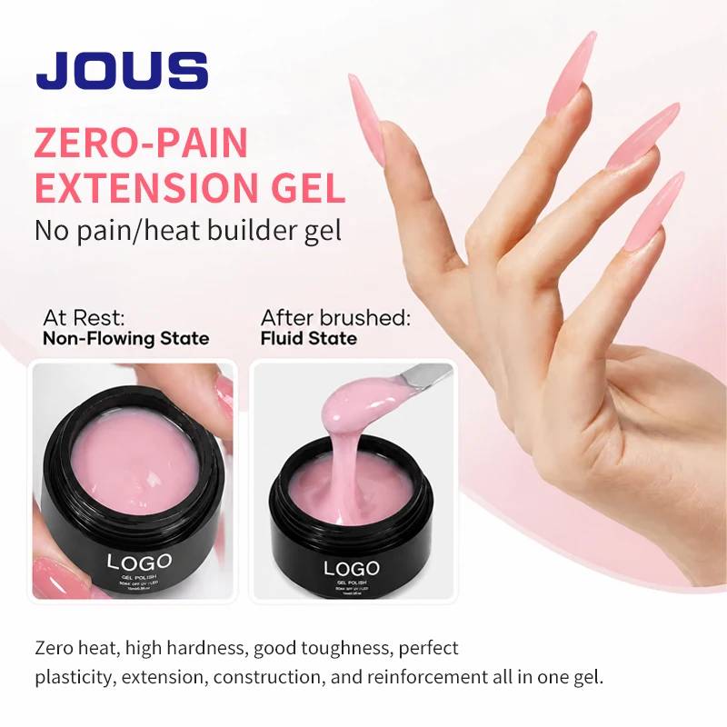 HEMA Free Zero Pain Extension Gel TPO Free Smart  No Heat Fast Self Leveling 60 Colors Private Label Wholesale