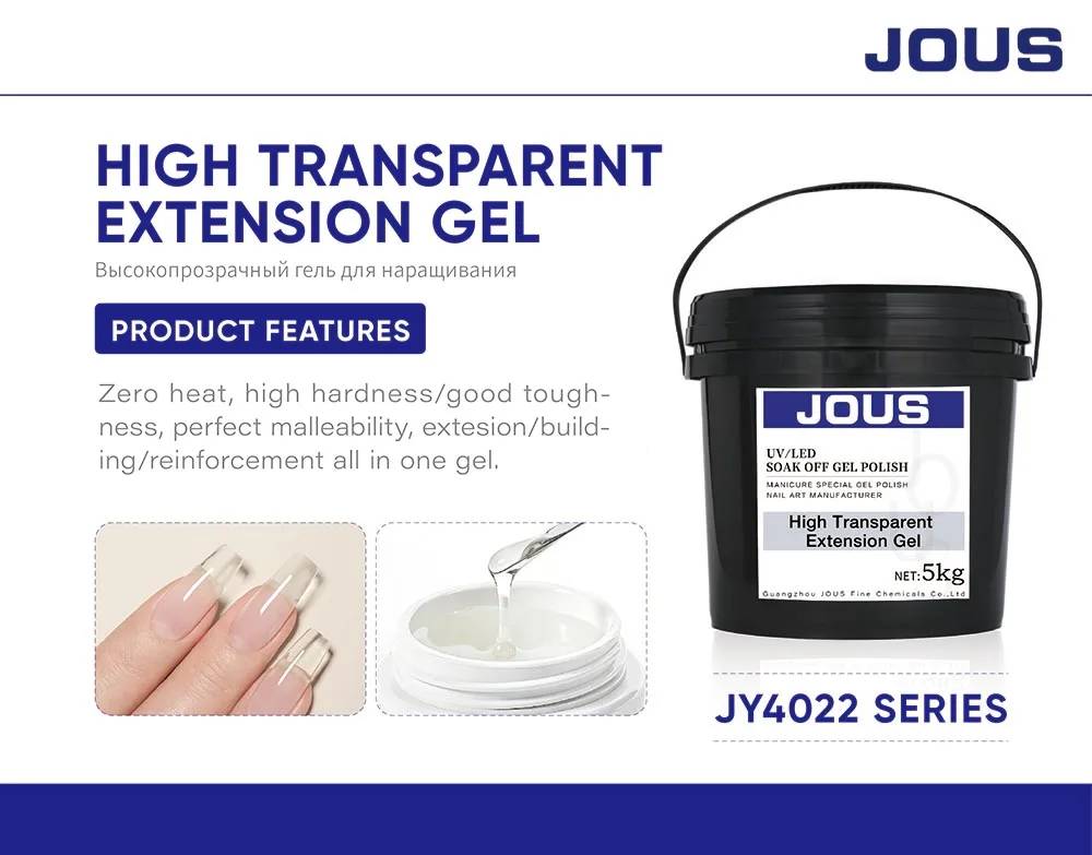 High Transparent Extension Gel for Russian Zero Pain Self-Leveling OEM Factory Wholesale for Professional Nail Art Salon DIY