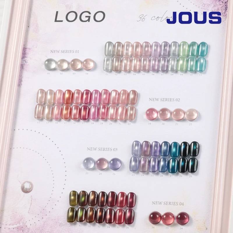 JOUS Pink Shimmer Glitter Cateye Gel Polish Set 2026 Regular Nail Polish Set cat Eye Uv Gel Gel Nail Polish Set Wholesale 15ml