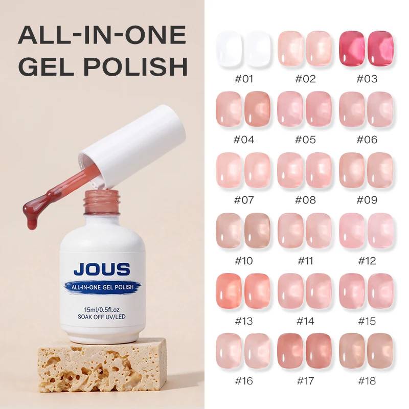 One Step Gel Polish for DIY Use Fast Curing Long Lasting Uv Gel Nail Polish pink Cream Gel Polish Collection Set Summer Colors