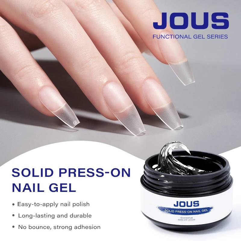 High Viscosity PVC Soft Solid Gel for Press on Nails Professional UV LED Curable Nail Glue Gel for DIY Nail Tips & Extension