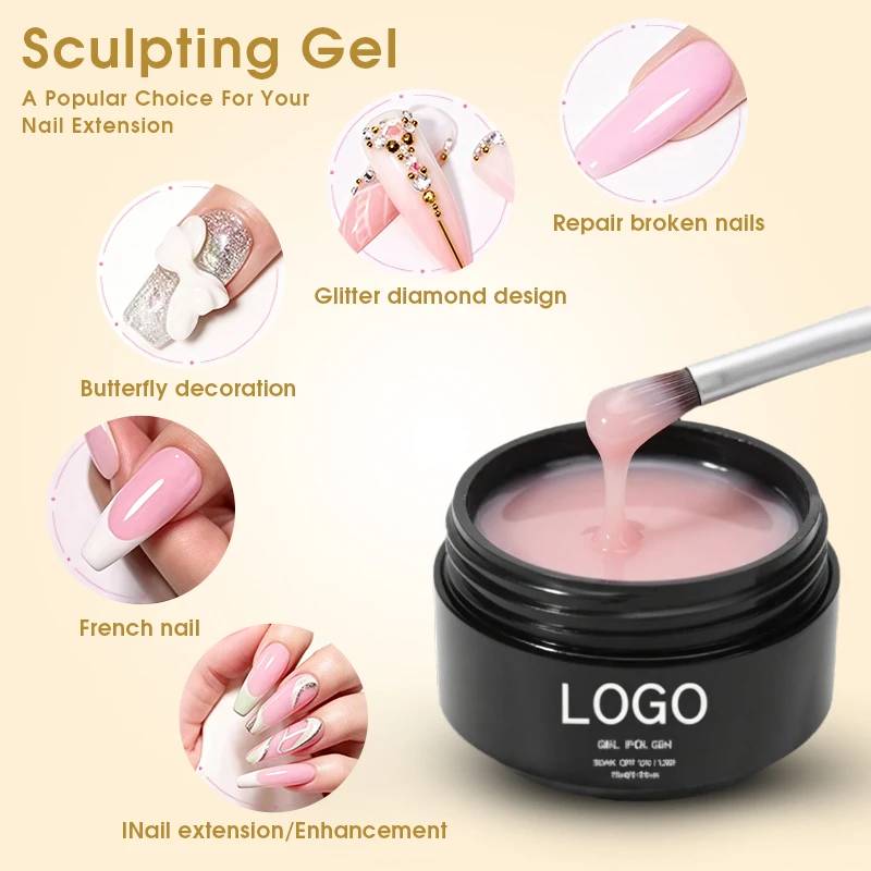Free Sample Builder Gel in a Bottle OEM/ODM Nail Extension Gel Custom Colors UV LED Hard Soak Off Gel Polish for Nail Art