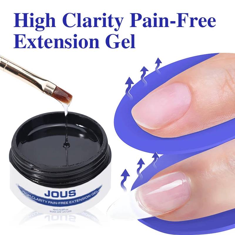 JOUS 5s Quick Dry High Clear UV Gel for Nail Extension & Construction with Zero Pain No Shrinkage High Hardness & Good Leveling