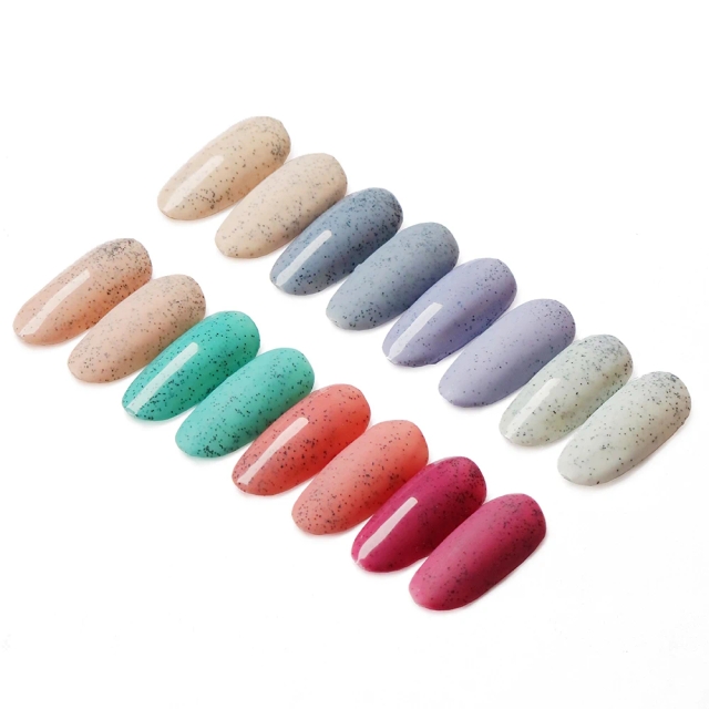 JOUS Wholesale OEM Custom Luxury Bling Stones Press on Nails Medium Heart Pearl French Tip Nails Manicure Acrylic Stick on Nails