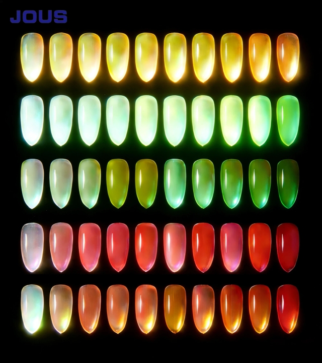 JOUS Luminous Color Nail Gel for Long Lasting 5 Week Wear with High Brightness in Low Light Safe Non Toxic Easy Apply Soak Off