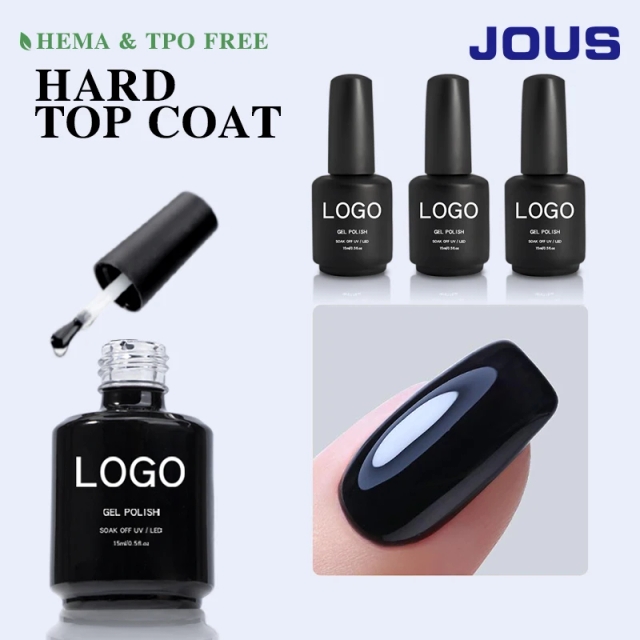 Custom TPO Hema Free Hard Crystal Shiny Top Coat 1 kg 5kg 15ml Uv Gel Nail Polish Vegan Long Lasting No Wipe Top Coat Gel Polish