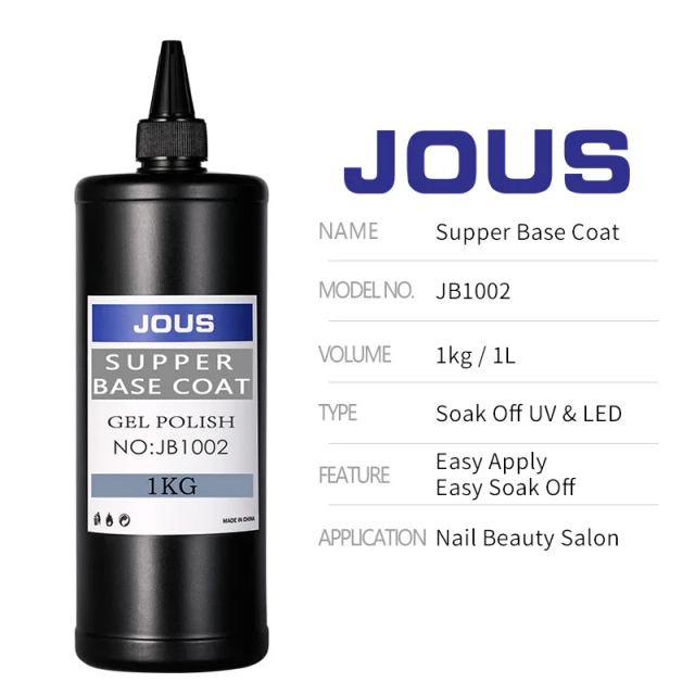 JOUS Ultra Thin Breathable Nail Base Gel with 60s Quick Dry Prevents Yellowing Strong Bonding Lightweight & Long-Lasting