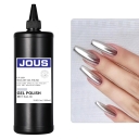 JOUS Mirror Shine Silver Metallic Nail Gel High Coverage UV/LED Curing Flexible & Long-Lasting Wear for Nail Artists and Salons