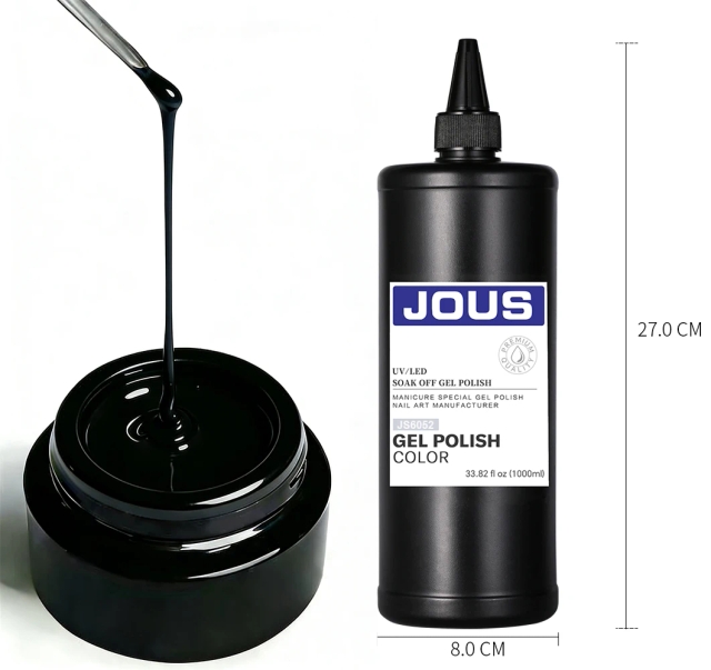 Black No-Wipe Gel for Nail Art with Strong &Elastic Formula Effortless Line Drawing Web Design &Mirror Chrome Powder Application