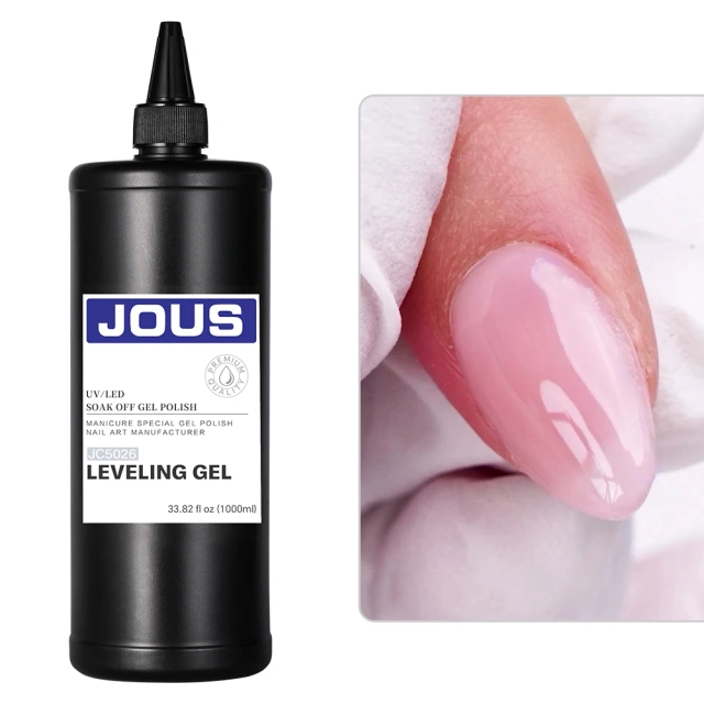 JOUS Self-Leveling Gel for Nails High Viscosity Nail Leveling Gel with Smoothing & Sculpting No Wipe Needed for Perfect C-Curve