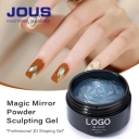 Mirror Powder Sculpting Gel Self-Leveling Non-Wipe Semi-Solid Gel with Strong Adhesion for Mirror Powder 3D Designs &Water Waves
