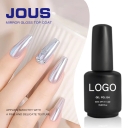JOUS Glossy No Wipe Top Coat for Chrome Powder Nails High Adhesion & Smooth Base Allows Easy Powder Rubbing for Metallic Effect
